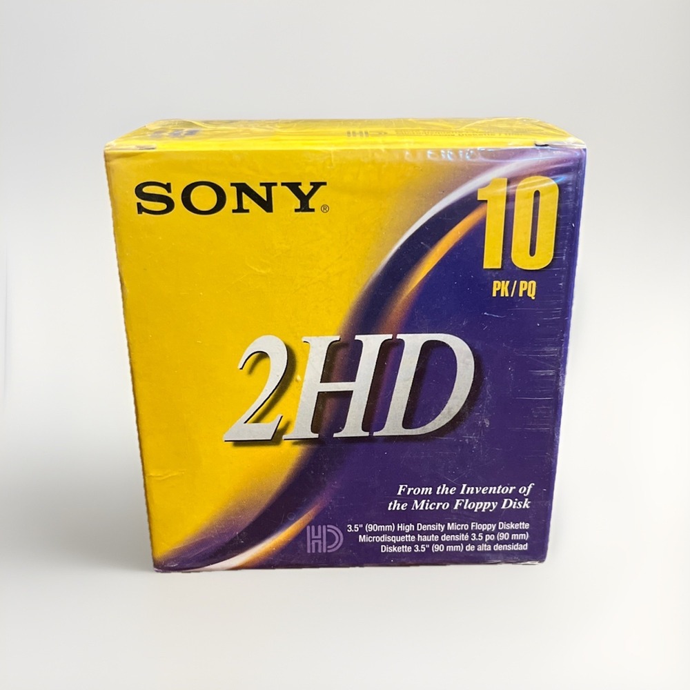 Sony MFD-2HD 3-1/2" (3.5) High Density Floppy Disks - SEALED BOX 10 (Apple, IBM)